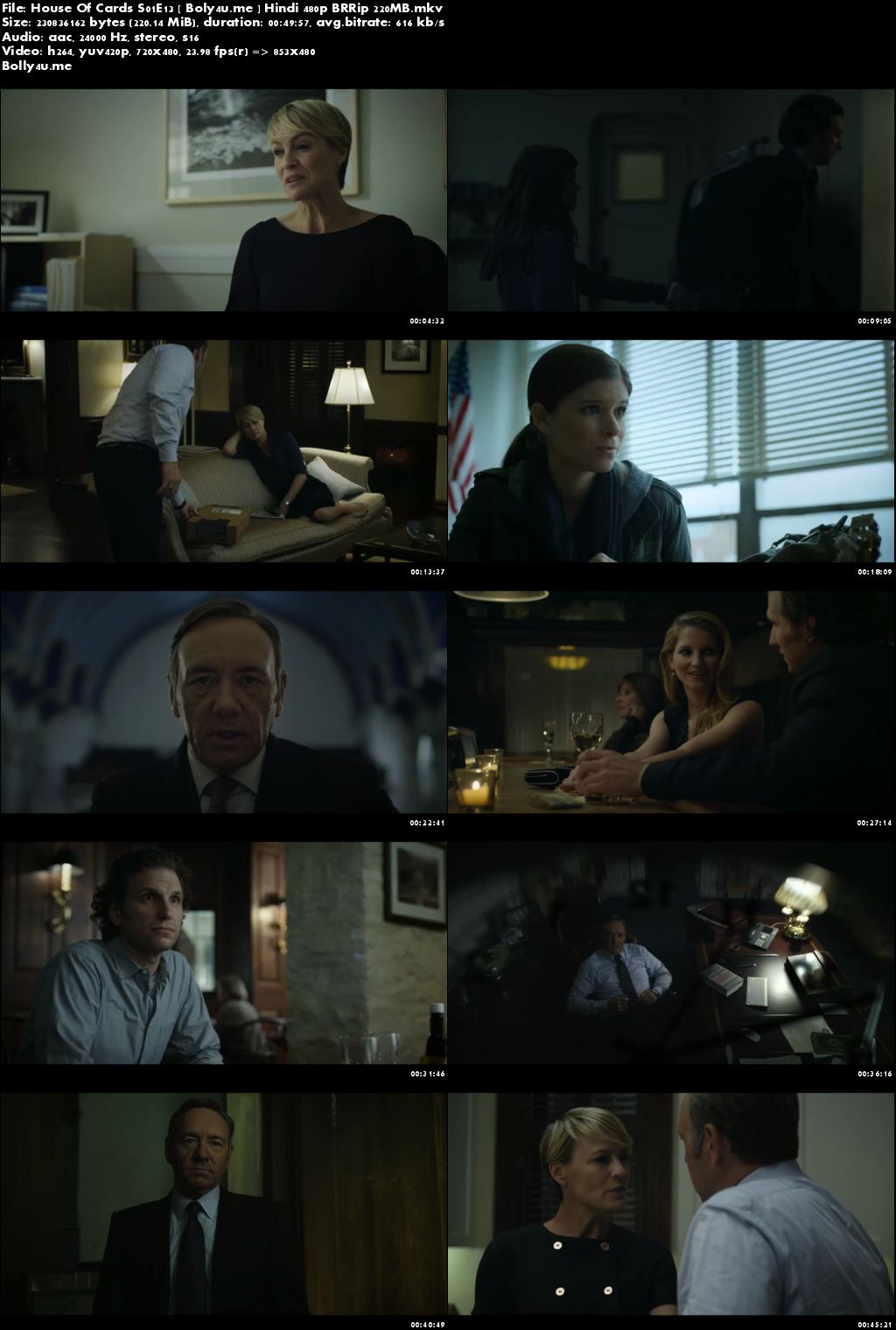 House Of Cards S01E13 BRRip 200MB Hindi Dubbed 480p Download