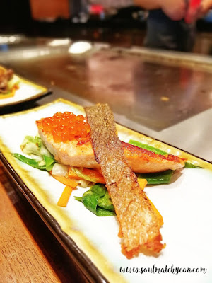 Teppan Salmon Set at Teppan Table, Kota Kinabalu Marriott Hotel