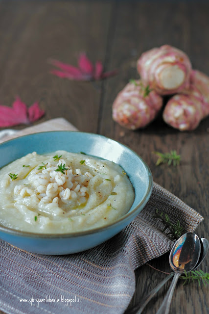 Comfort soup: crema di topinambur e patate - QuantoBastaBlog by BarbaraG