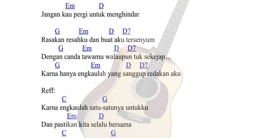 Kunci Gitar Mudah Buat Aku Tersenyum Sheila On 7 Not Pianika Lagu