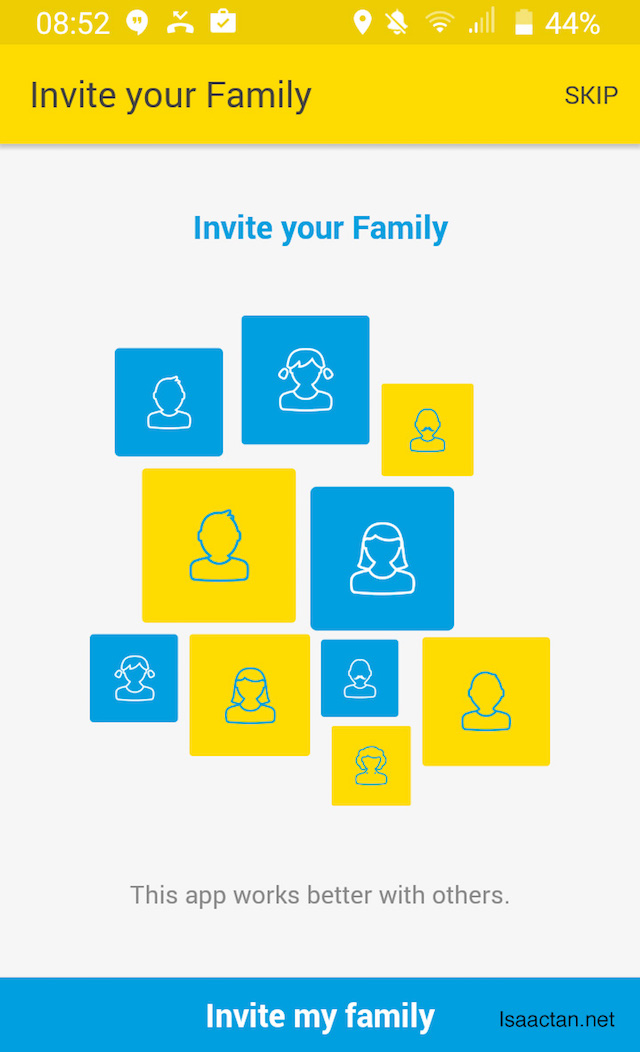 After registration, invite your family to get connected