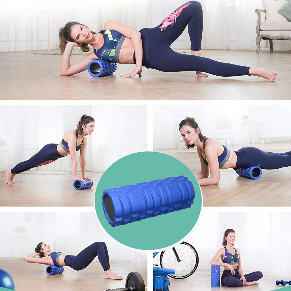 Palla Pilates Rullo Di Schiuma Per Massaggio Muscolare - Foam Roller Yoga, 30x8cm, Rosa Roller Pilates - Foto 8