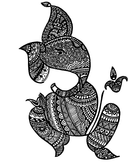 Mandala Drawing for Ganesh Ji (Hindu Lord). It's is one the most beautiful Mandala Art.