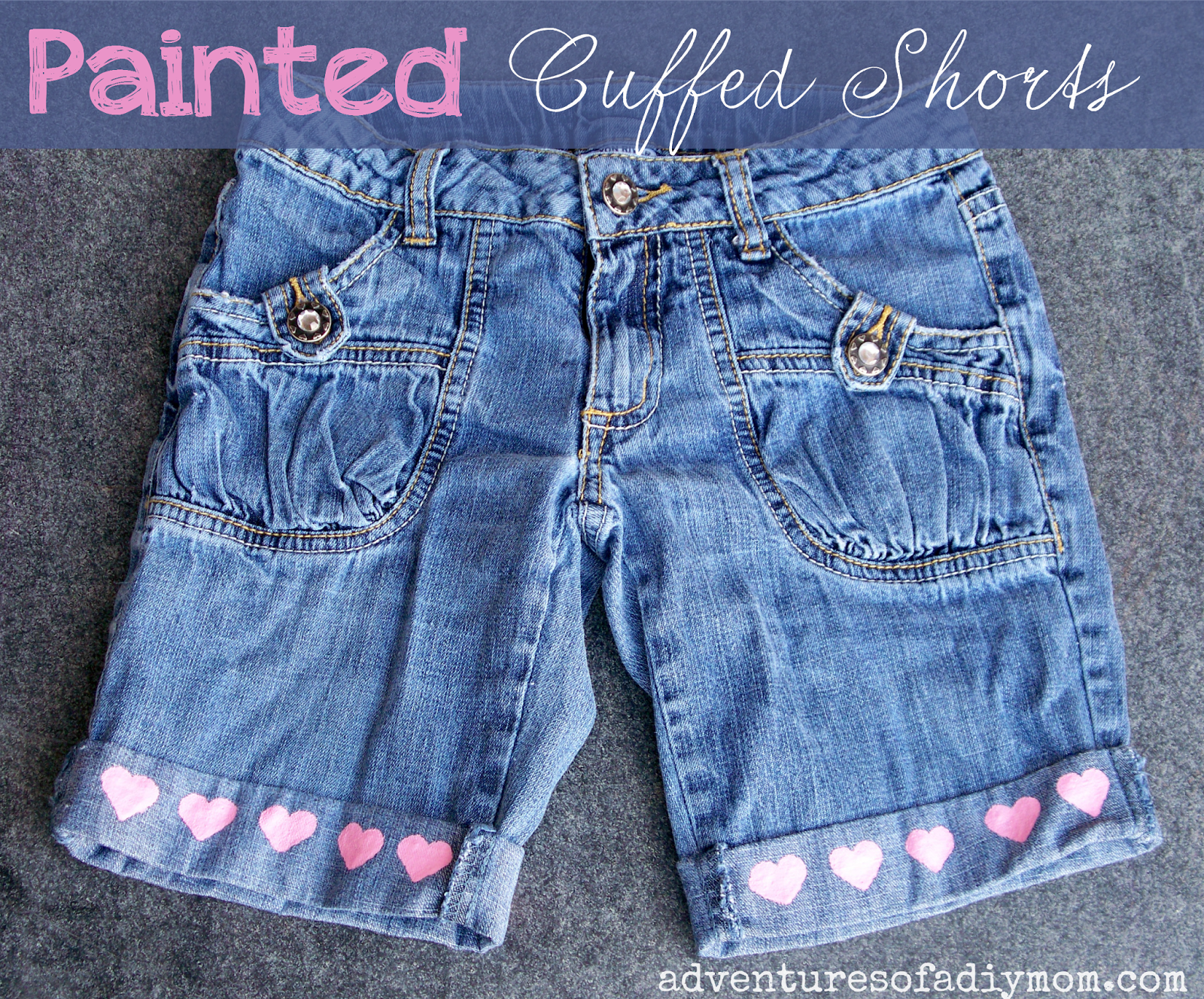 Painted Cuffed Shorts - Cut off Jean Shorts Series