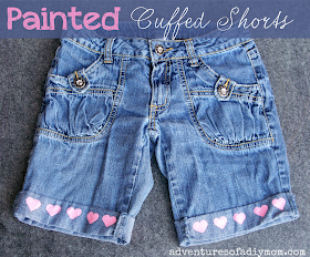 Painted Cuffed Shorts - Cut off Jean 