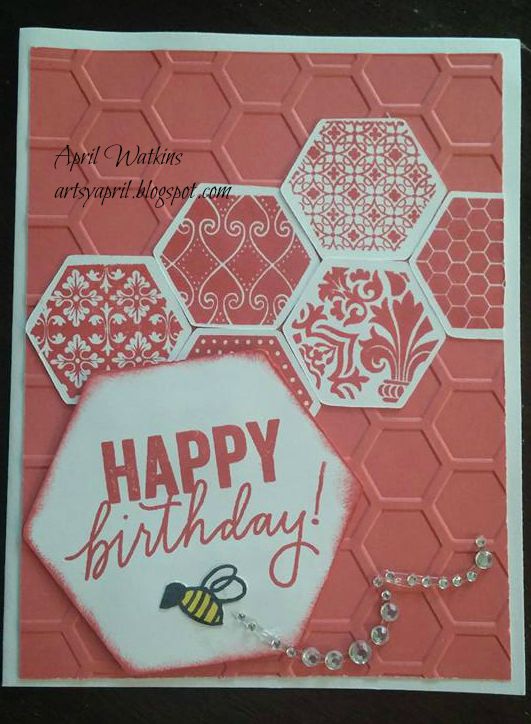 Artsy April Bumble Bee Birthday Card