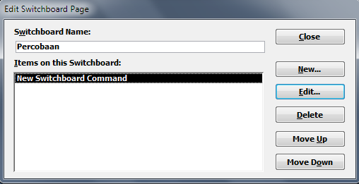 Sebuah Catatan Kecil: Membuat SwitchBoard di Access 2007