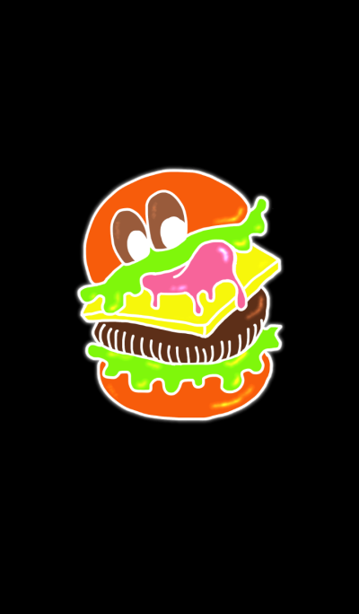 Colorful hamburger monster