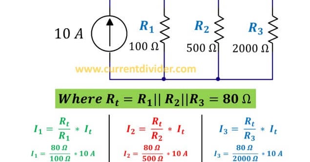 Current Divider Rule for three resistors - Current Divider