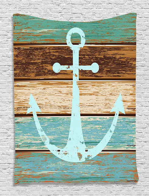    Anchor on Rustic Wood Tapestry