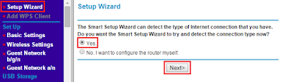 To configure your Netgear router for Netgear router setup with Smart Wizard