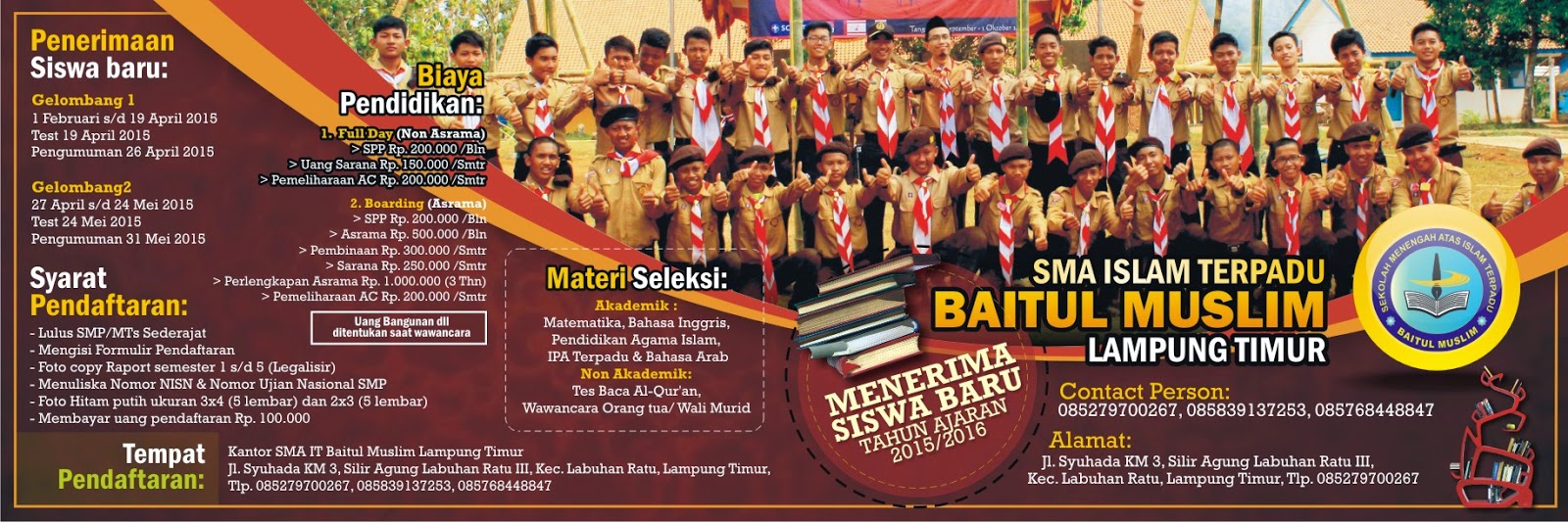 Brosur SMA IT BM 2015/2016 SMAIT BAITUL MUSLIM
