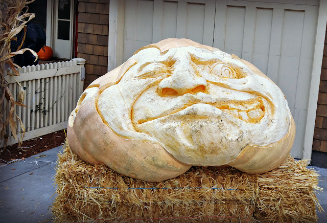 giant pumpkins at Marissa Mayer's home Halloween