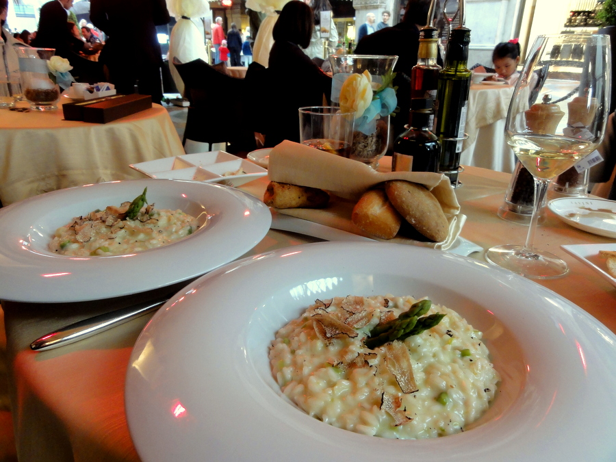 Gourmet Lunch at Savini’s in Milan Artichokes with Ricotta and Risotto