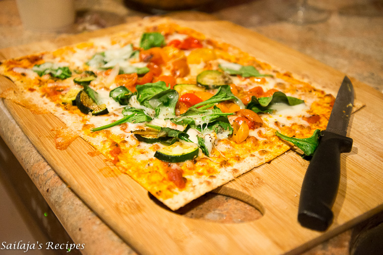 Sailaja's Recipes Thin crust pizza using lavash bread