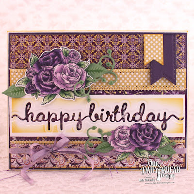 Our Daily Bread Designs Stamp Set: Tea Time, Our Daily Bread Designs Paper Collections: Whimsical Flowers, Plum Pizzazz, Happy Birthday Script, Leaves & Branches, Bitty Blossoms, Pierced Rectangles, Pennant Flags, Double Stitched Pennant Flags, Tea Pot & Roses