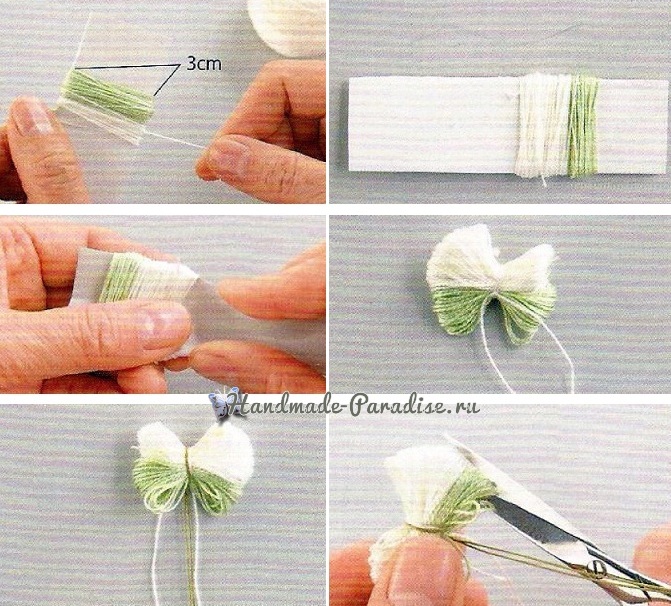 Цветок клевера из помпона