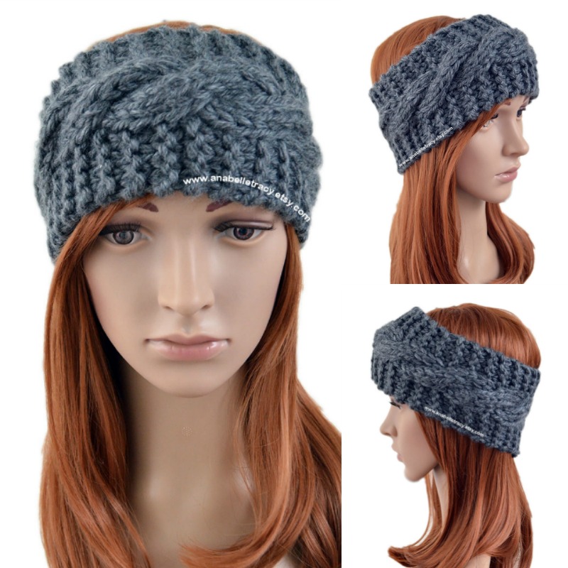 Crochet Treasures Super Bulky Stacked Cables Ear Warmer