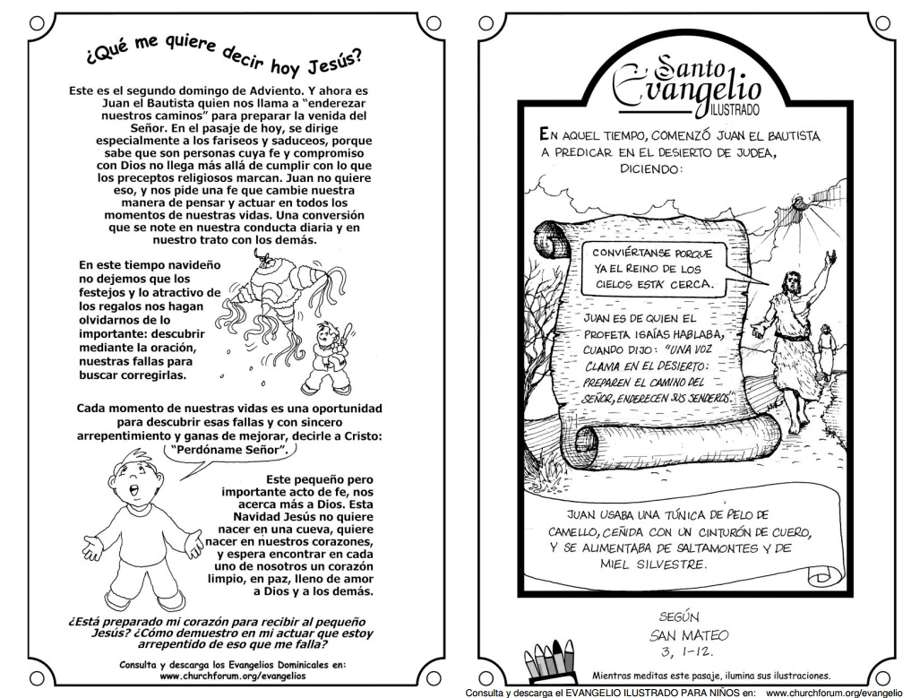 Parroquia La Inmaculada Evangelio Ilustrado. 2º Domingo de Adviento