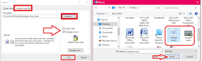 How to Insert Music & Video In MS Word (Word 2003 to 2016),how to insert music in word,how to add music in word,add video in word,ms word video add,how to insert,how to add,how to apply,insert music file in word doc..,insert video file in ms word,how to do,how to apply music in word,how to watch video in ms word,ms word video playing,playing music in ms word,how to insert music file,how to send music file,how to send video file,add music & video in ms word Insert music, sound and video files in Microsoft Word document, this method will work all the versions of Word from 2003 to 2016.  Click here for more detail...