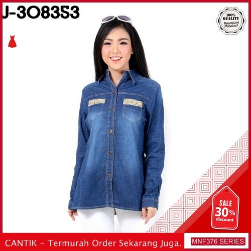 MNF376A114 Atasan 308353 Wanita Jumbo Xl Jeans Kemeja 2019 BMGShop