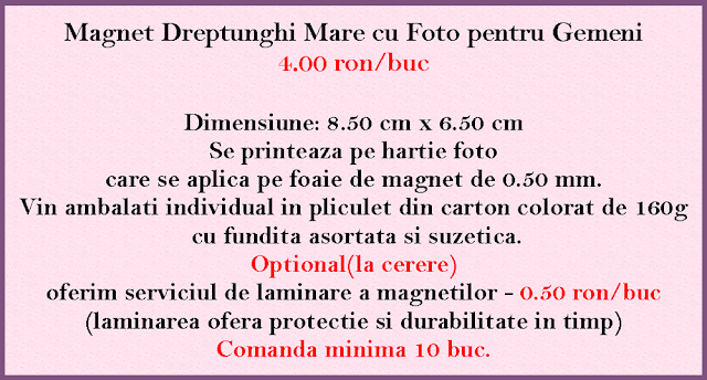 marturii gemeni magneti de frigider personalizati cu fotografie