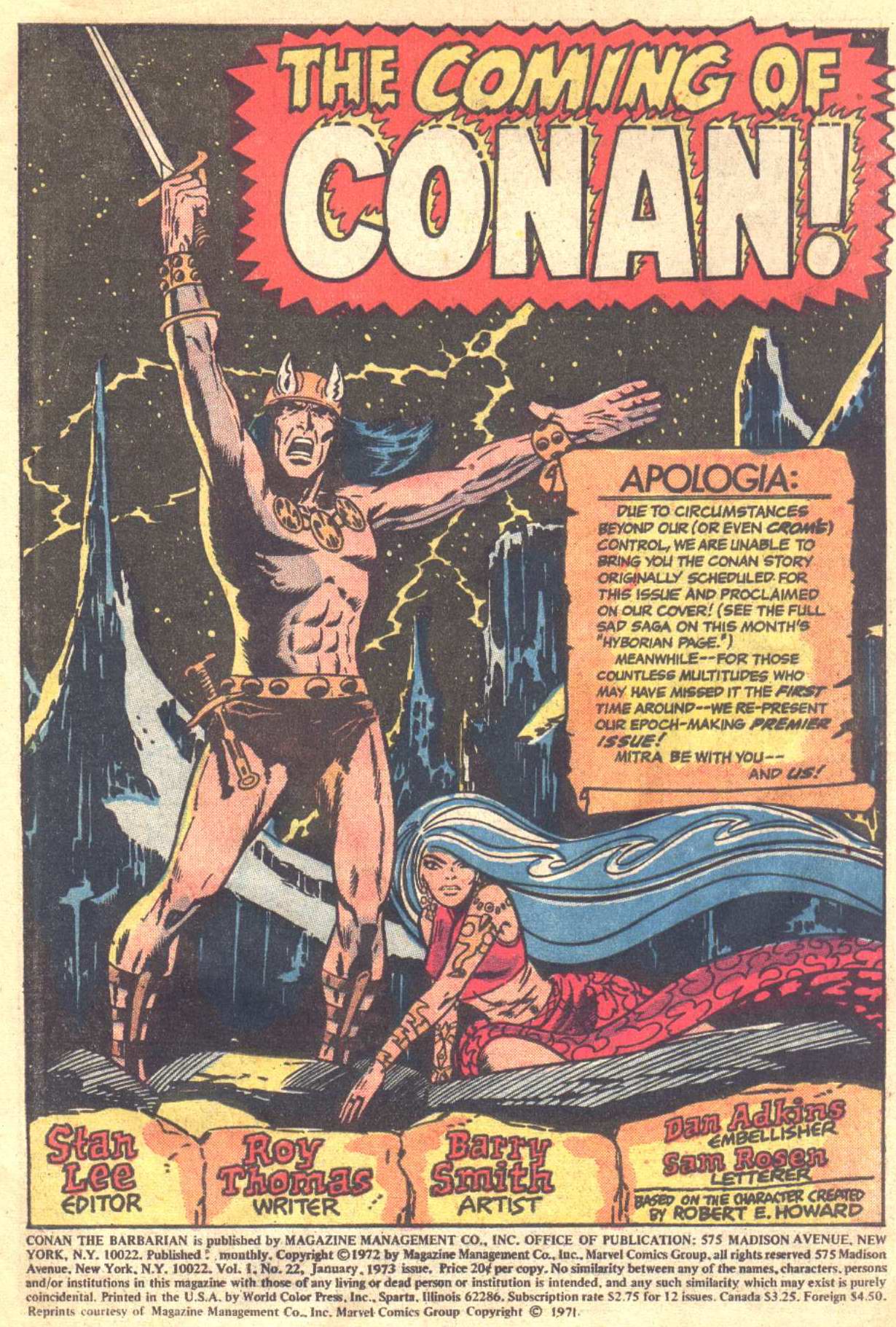 Read online Conan the Barbarian (1970) comic -  Issue #22 - 2
