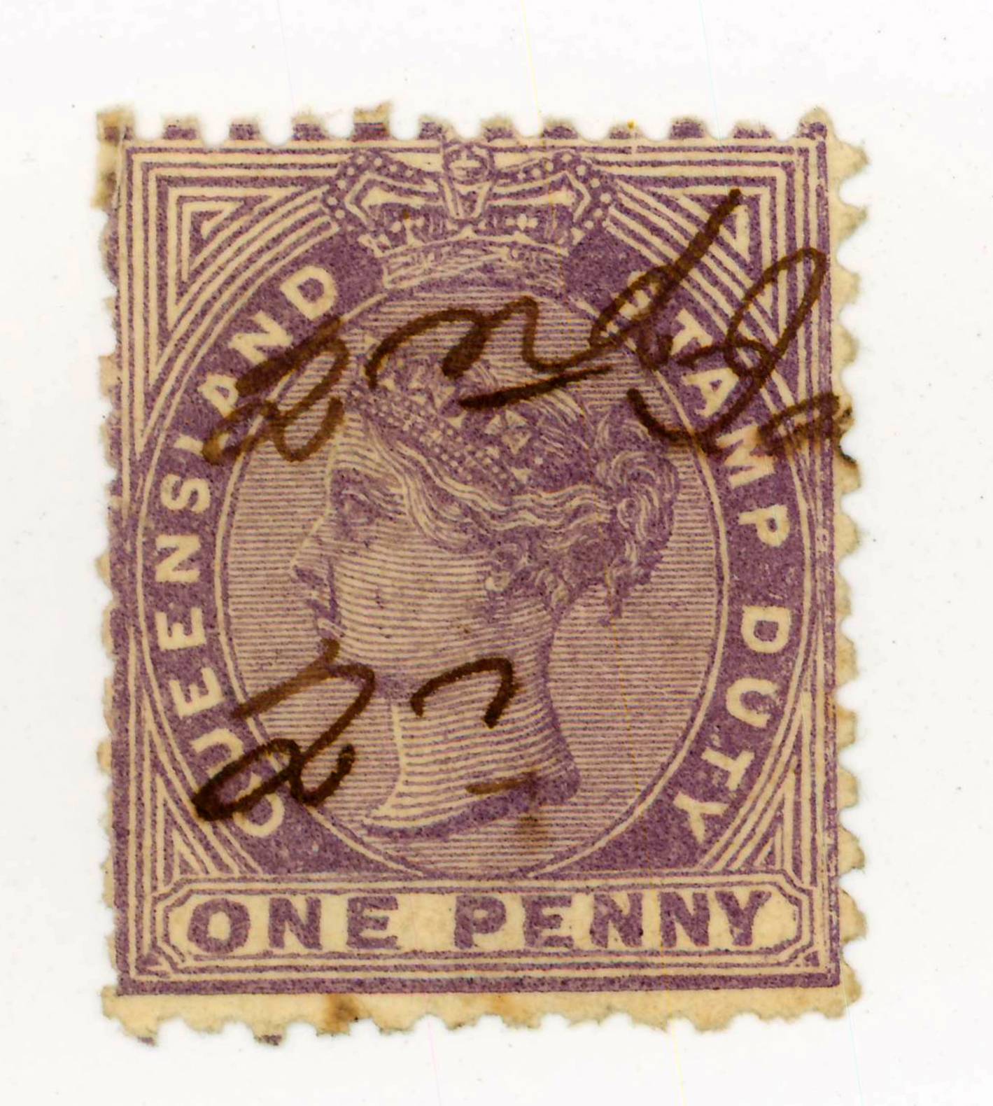 QUEENSLAND 1st SIDEFACE STAMPS 1878/9 Queensland 1d. stamp duty