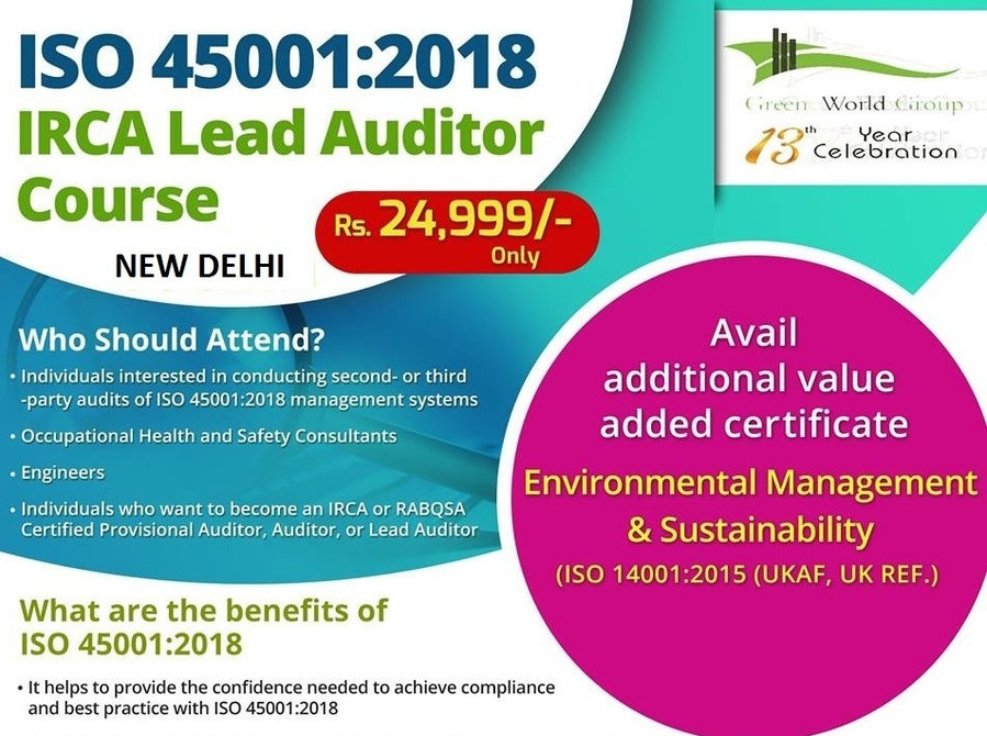 IRCA Certification Lead Auditor Course in Delhi ISO 45001 2018