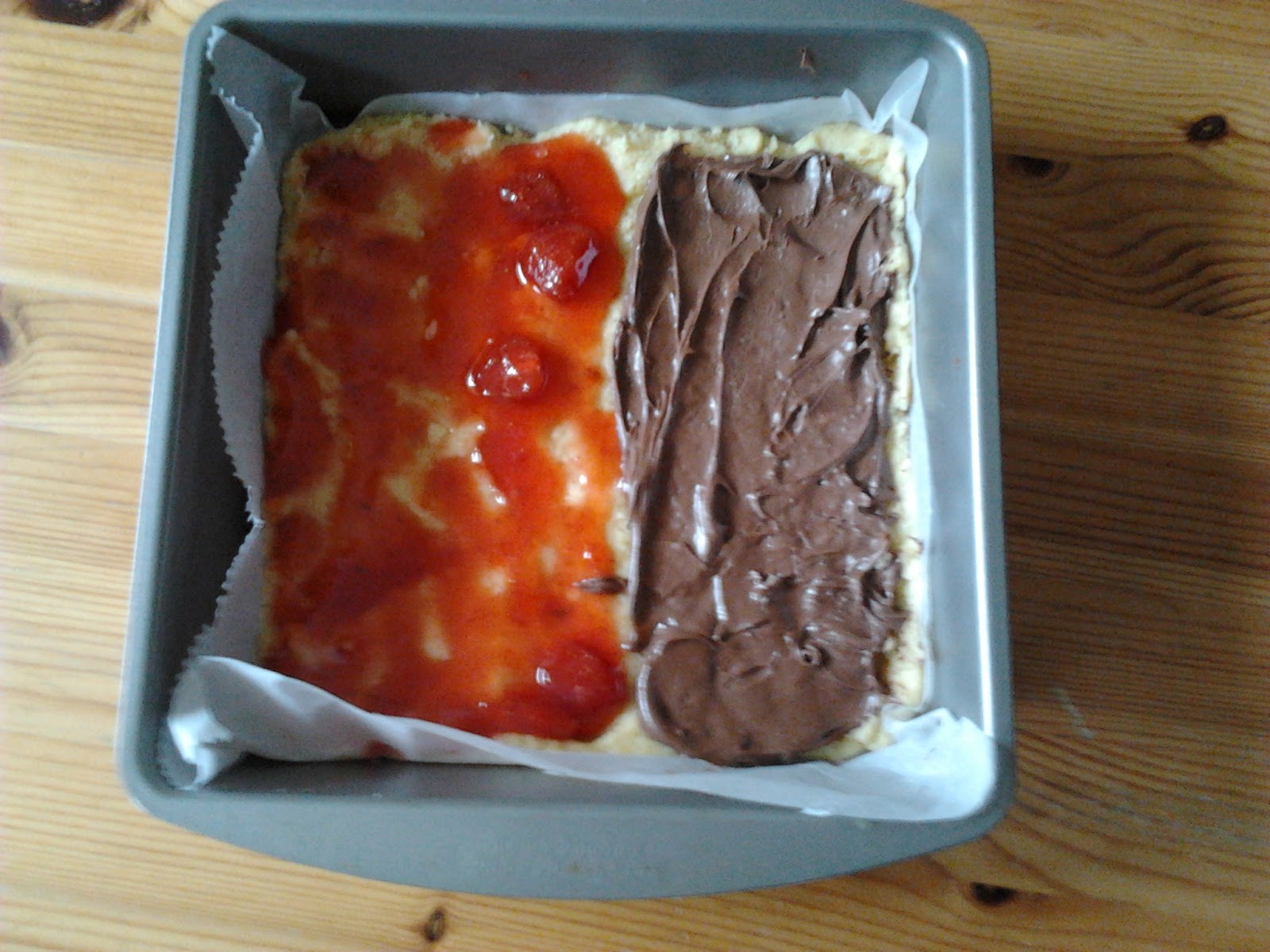 Jam / Nutella coconut slice