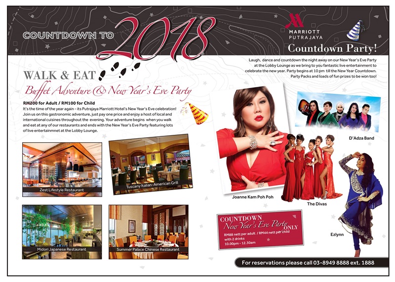 Best Restaurant To Eat: New Year Eve Dinner And Countdown Party Putrajaya Marriott Hotel