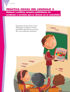Apoyo Primaria Español 5to grado Bloque I lección 3 Elaborar y publicar anuncios publicitarios de productos o servicios que se ofrecen en su comunidad