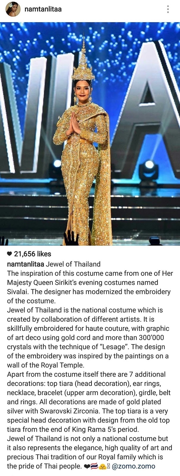 The Jewel of Thailand - National Costume for Chalita Suansane