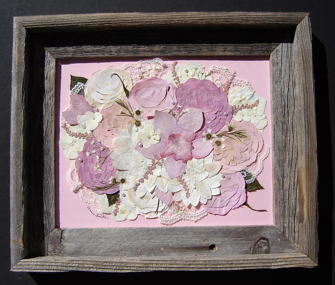 Pressed Garden Whitney's Sweet Pink Bridal Bouquet with Lace!