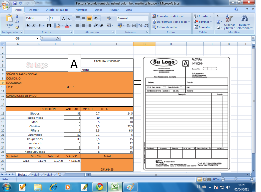 Factura De Venta En Excel Sample Excel Templates Rezfoods Resep