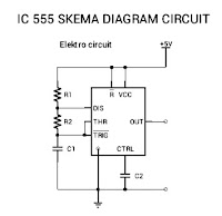 cara gambar ic 555 skema diagram circuit