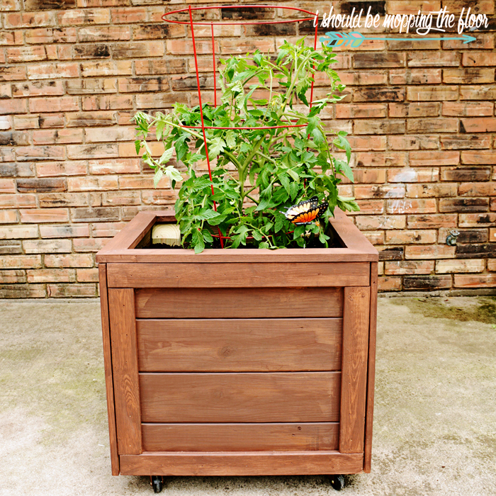 i should be mopping the floor DIY Planter Box with Wheels