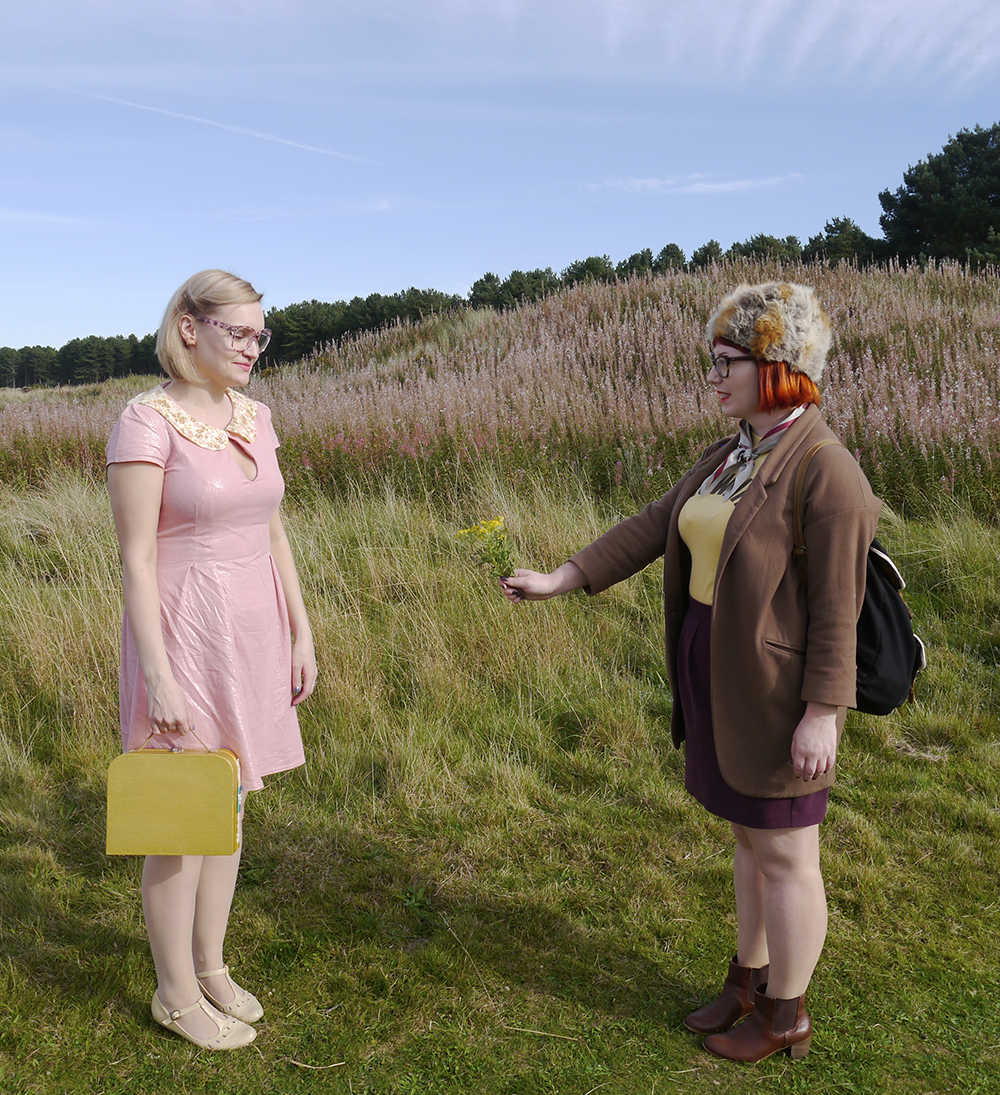 Moonrise Kingdom Outfits Moonrise Kingdom, Moonrise Kingdom style, Moonrise Kingdom costumes, Moonrise Kingdom outfits, Wes Anderson inspired outfits, couples costume, blogging duo, Scottish Bloggers, Wardrobe Conversations, cute costume ideas