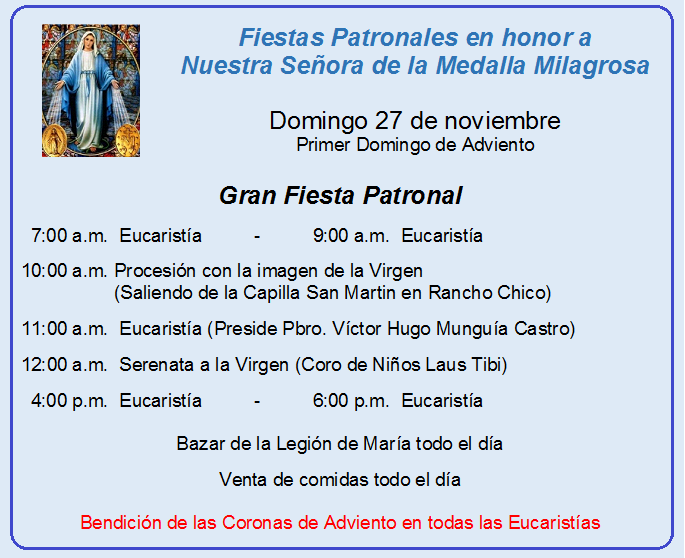 Parroquia Nuestra Senora De La Medalla Milagrosa Invitacion A