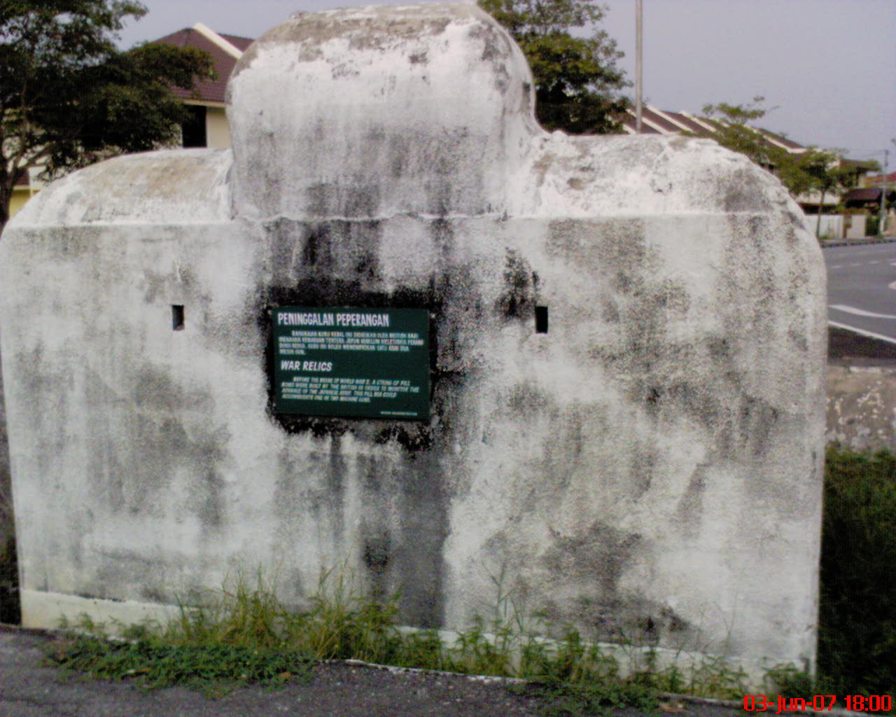 Malaya Command Pill Boxes and Bunkers in Singapore, Penang and Malaya
