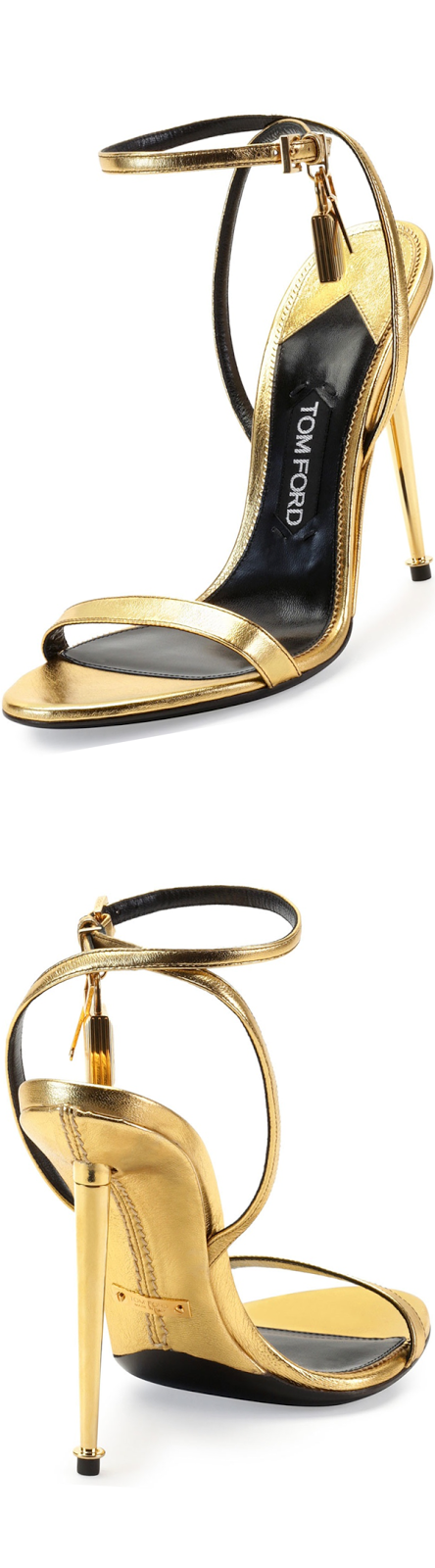 Tom Ford Metallic Ankle-Lock Sandal