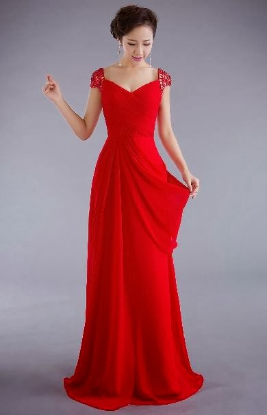 Beaded Scooped ALine Front Draping bridesmaid dinner dress :: My Gown Dress