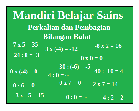 Contoh Soal Bilangan Bulat Perkalian Dan Pembagian