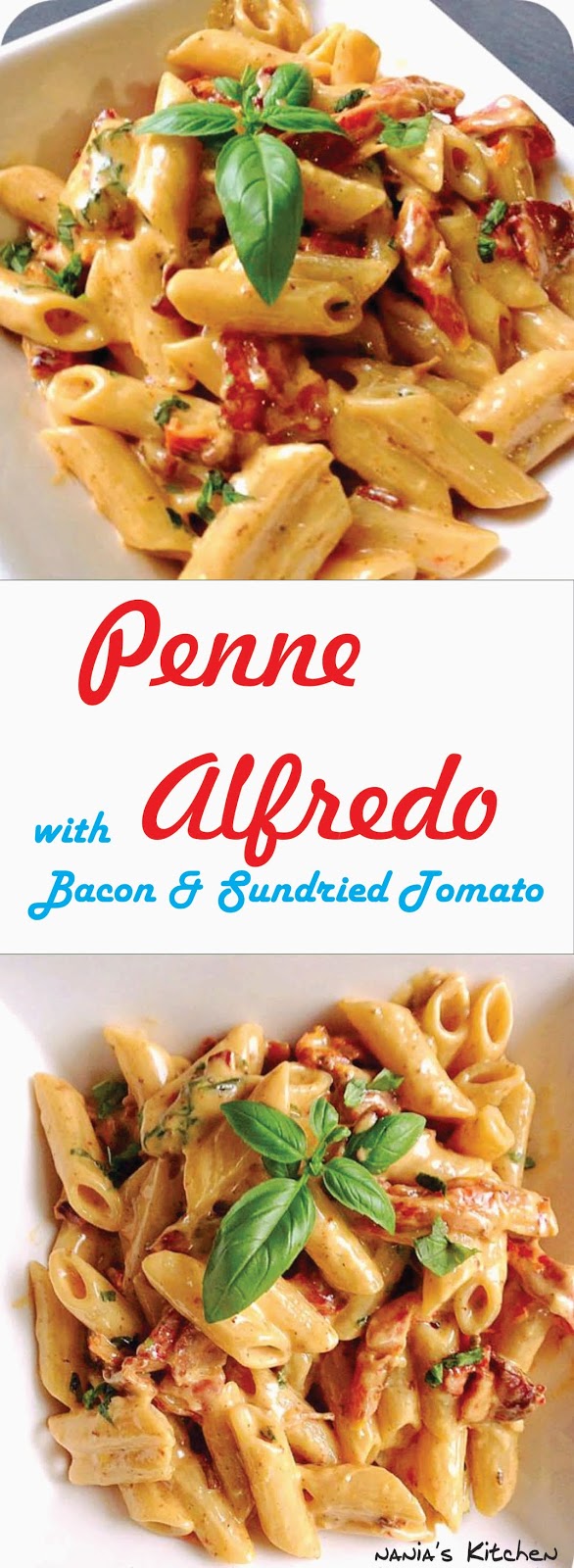 A delicious twist on the classic Alfredo. Penne Alfredo with Bacon and