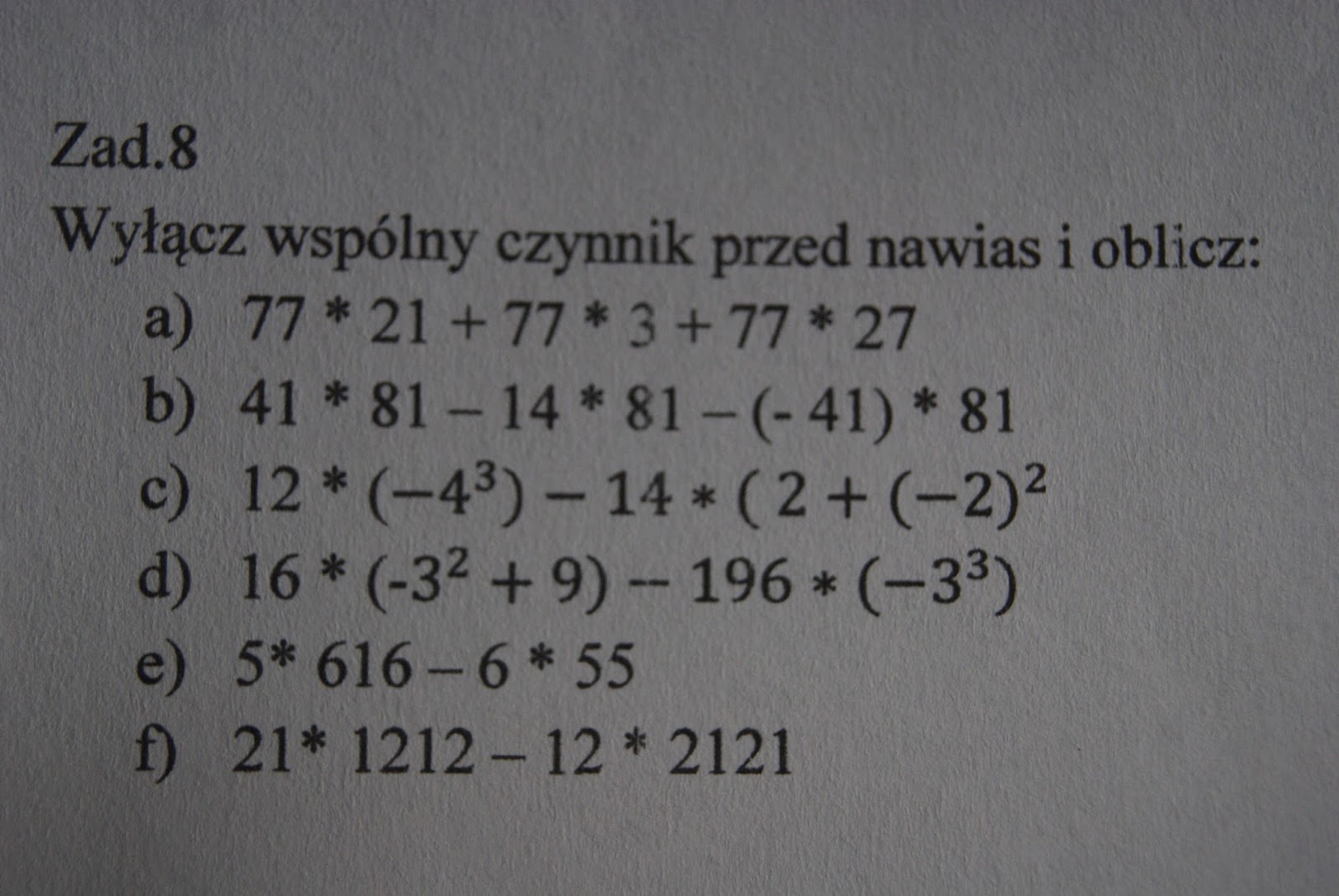 EduGaBa: Liczby rzeczywiste- zestaw powtórzeniowy 1 klasa liceum