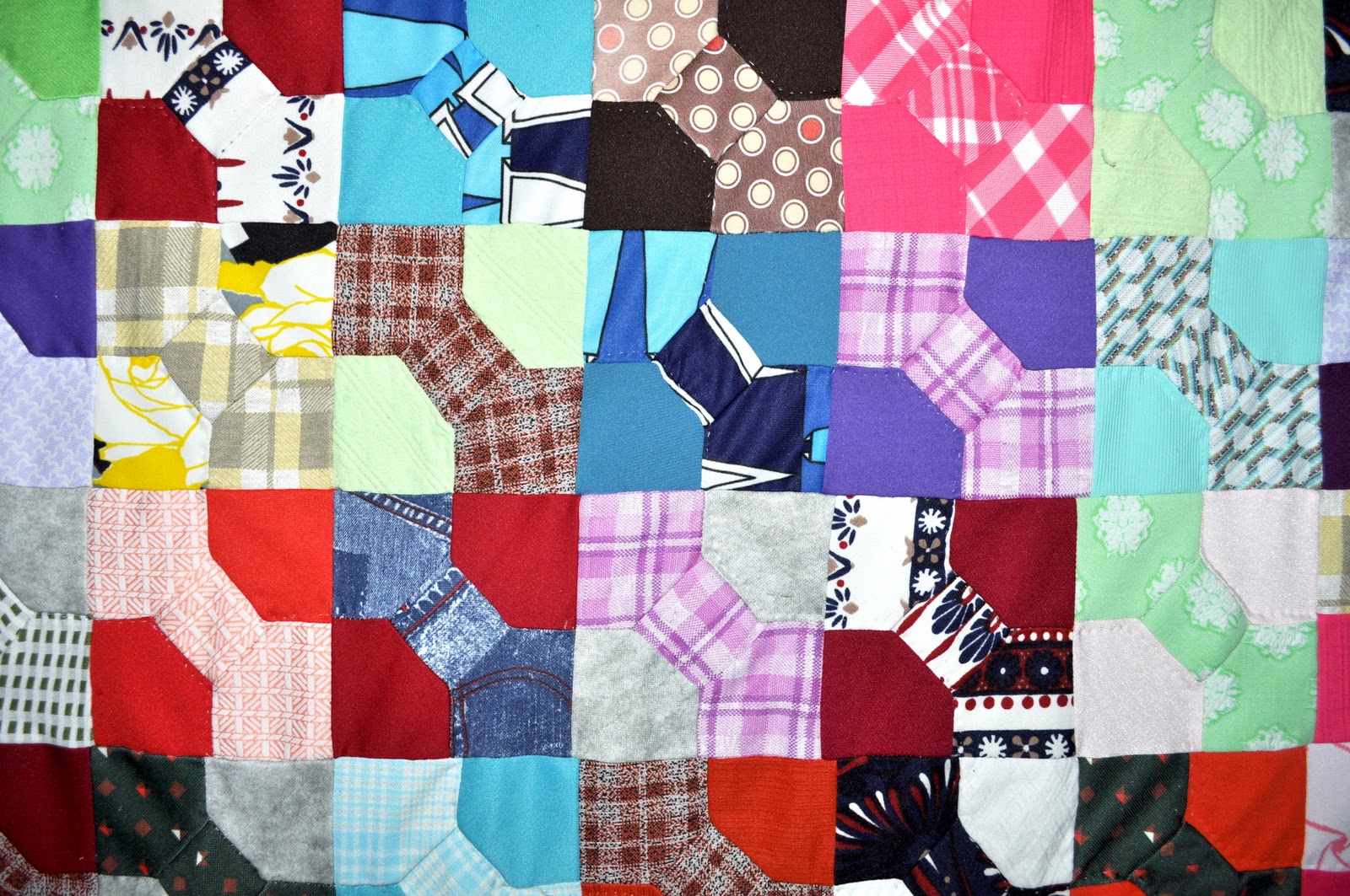 Wonkyworld Two Scrappy DoubleKnit Polyester Quilts