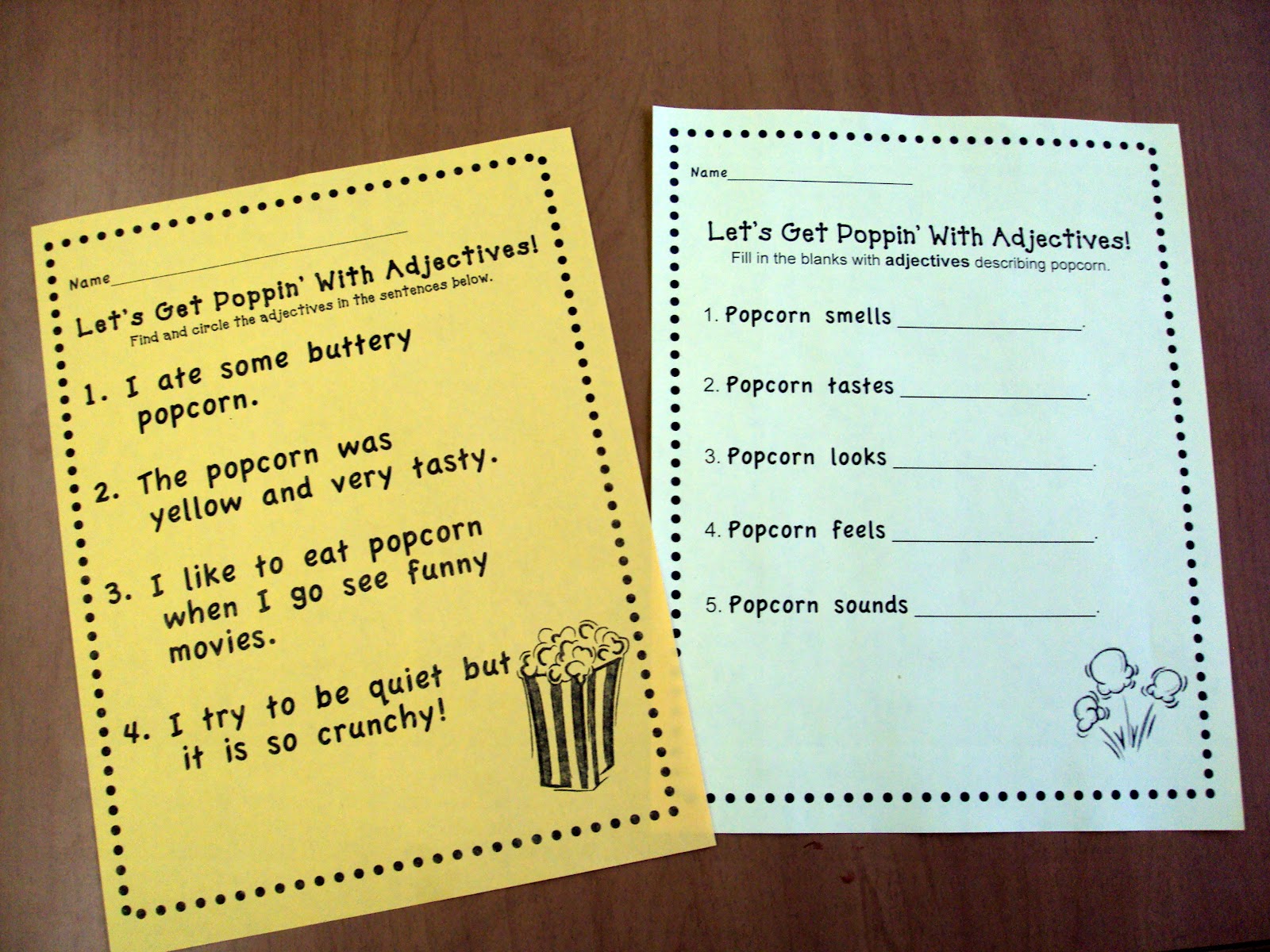 Snickerdoodles Popcorn Adjectives