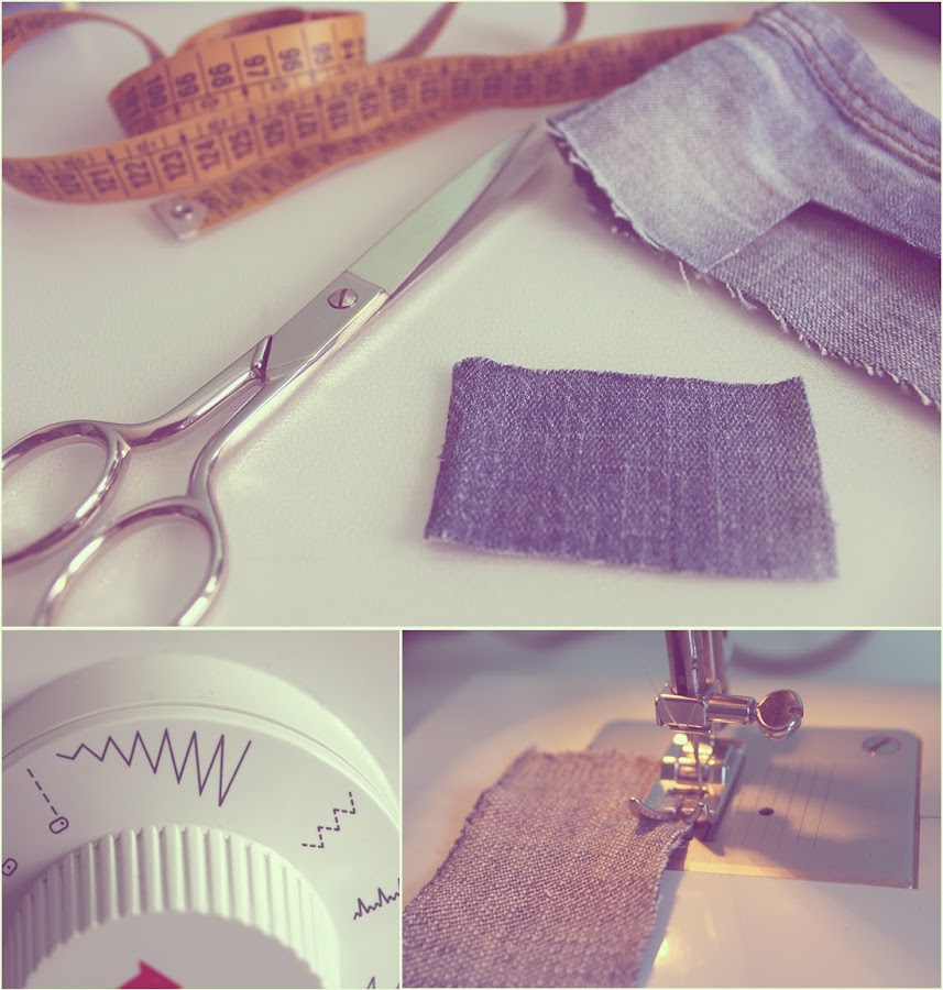 Zurcir con máquina de coser - Punto de Lu