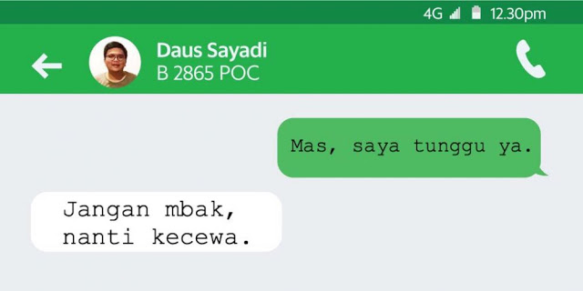 Pikiran Ngeres Jangan Baca, Chat Kocak Driver Ojol yang Bikin Gagal Fokus Pikiran Ngeres Jangan Baca, Chat Kocak Driver Ojol yang Bikin Gagal Fokus