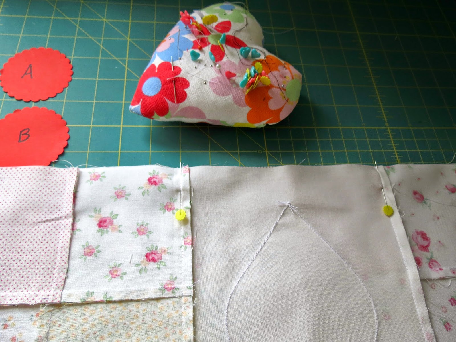 A Little Happy Patchy Heart Quilt Along ~ Week 2 Appliqued Hearts and ...